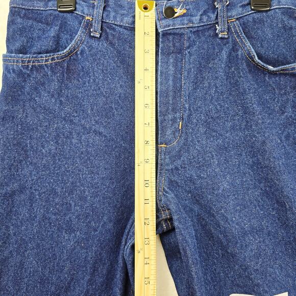 Vintage Calpia Caltrans Jeans Made In USA Zipper Fly Snap Reflective Size 36x32 - Picture 12 of 13